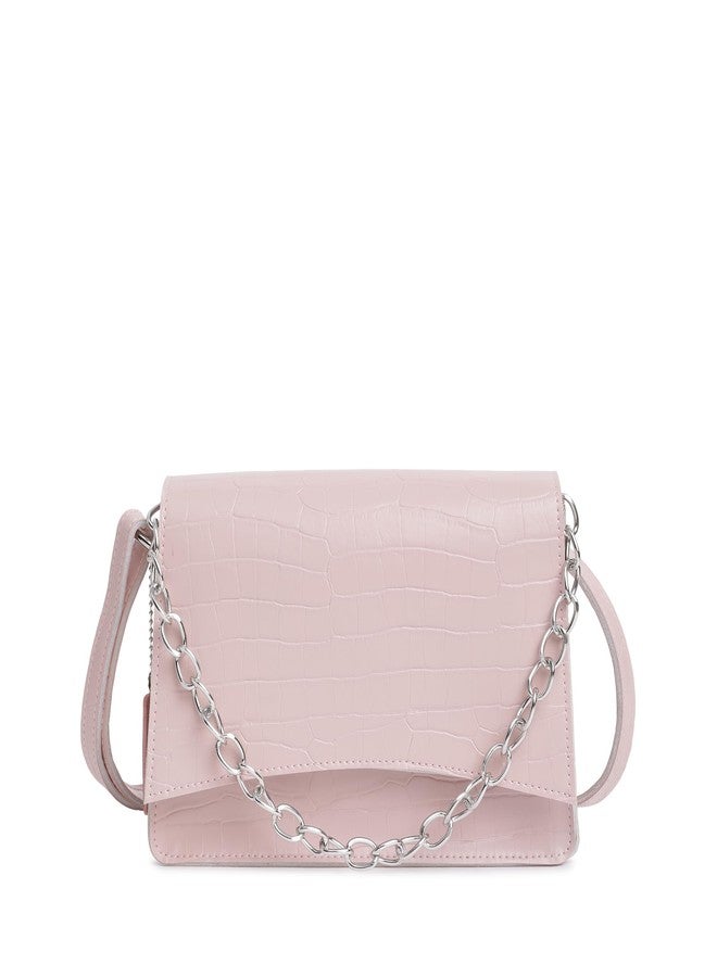 Fastrack Party Sling Bag for Women |Stylish and Structured Handbag for Girls, Ladies, Women | Textured Bag Made of faux Leather (pink) - Image 1